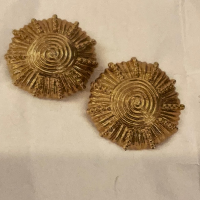 Carol Dauplaise Vintage GoldGlossy Tone Clips 30$
